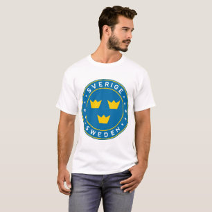 Zweden, Sverige, 3 kronen, sticker, cirkel T-shirt