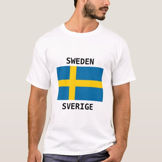 Zweden T-shirt met Engelse en Zweedse naam (Voorkant)