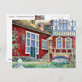 Zweden, traditioneel landschap briefkaart (Voorkant / Achterkant)