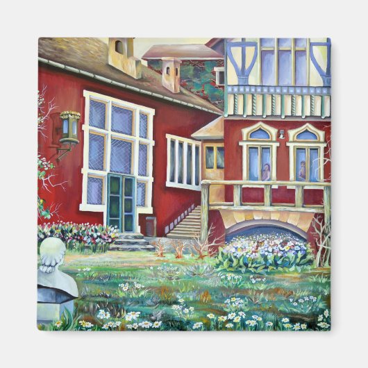 Zweden, traditioneel landschap magneet (Voorkant)