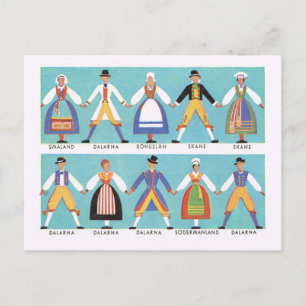  Zweden, traditioneel Zweeds folkkostuum 2 Briefkaart