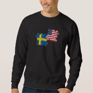 Zweden USA Love Roots Zweedse Amerikaanse vlag Trui