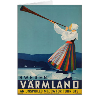 Zweden Varmland Vintage Travel Poster
