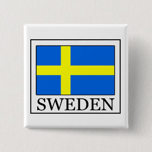 Zweden Vierkante Button 5,1 Cm