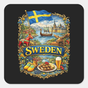 Zweden Vierkante Sticker