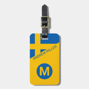 Zweden Vlag Gepersonaliseerde moderne reisbagage Bagagelabel