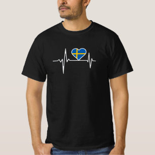 Zweden - vlag hartslag t-shirt