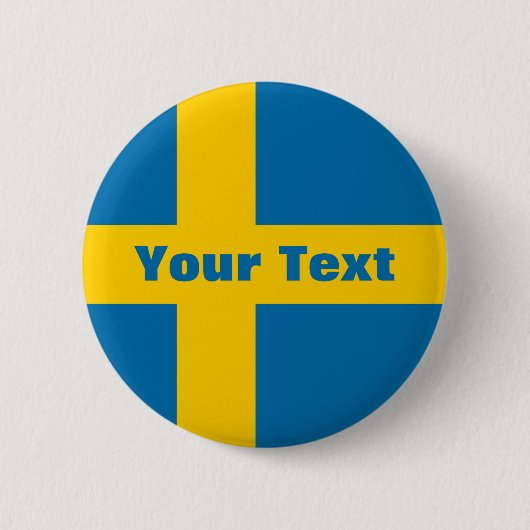 Zweden Vlag Jouw tekst Button (Voorkant)
