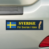 Zweden vlag + kaartBumpersticker Bumpersticker (Op auto)