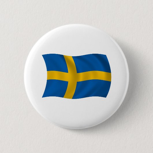 Zweden Vlag Knop Ronde Button 5,7 Cm (Voorkant)