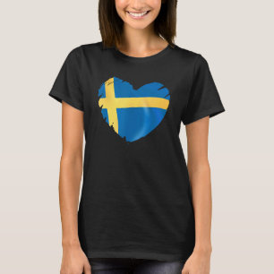 Zweden Vlag op vorm van hart Zweeds Zweden T-shirt