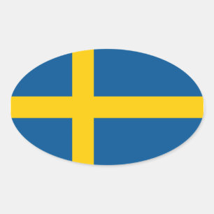 Zweden Vlag Ovale Sticker