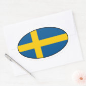 Zweden Vlag Ovale Sticker (Envelop)