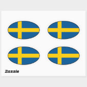 Zweden Vlag Ovale Sticker (Vel)