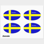 Zweden vlag ovale stickers (Vel)