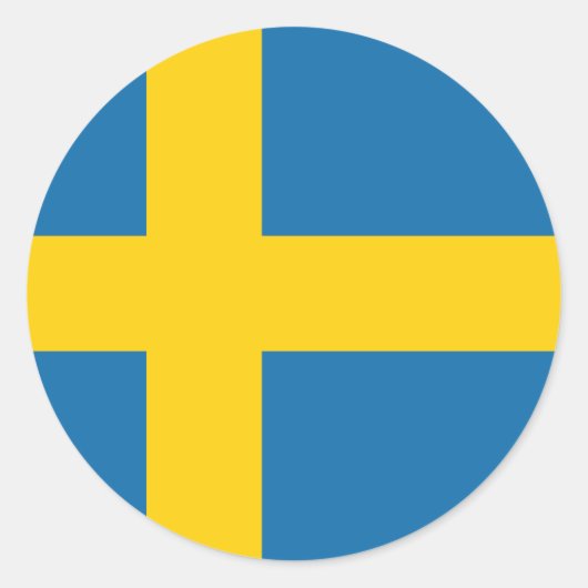Zweden Vlag x20 stickers zweedse ronde cirkel vlag (Voorkant)