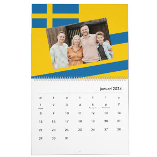 Zweden   Voeg uw foto toe Zweeds vlag 2025 Kalender