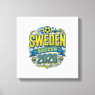Zweden Voetbal 2026 Voetbal Vet Land Typografie Canvas Afdruk