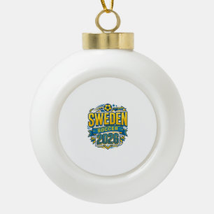 Zweden Voetbal 2026 Voetbal Vet Land Typografie Keramische Bal Ornament