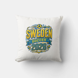 Zweden Voetbal 2026 Voetbal Vet Land Typografie  Kussen