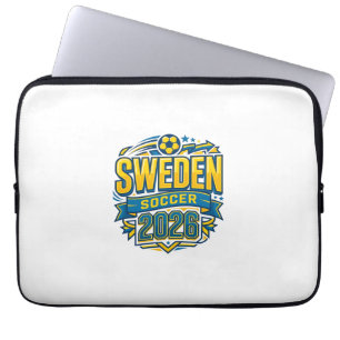 Zweden Voetbal 2026 Voetbal Vet Land Typografie Laptop Sleeve