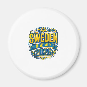 Zweden Voetbal 2026 Voetbal Vet Land Typografie Magneet