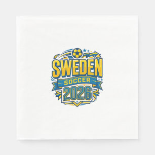 Zweden Voetbal 2026 Voetbal Vet Land Typografie Servet