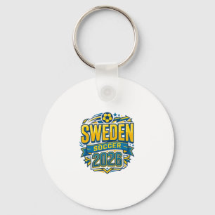 Zweden Voetbal 2026 Voetbal Vet Land Typografie Sleutelhanger