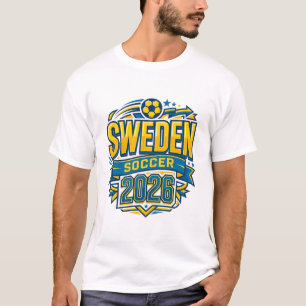 Zweden Voetbal 2026 Voetbal Vet Land Typografie T-shirt