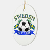 Zweden voetbal design keramisch ornament (Links)