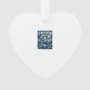 Zweden Voetbal Skelet Aanvaller Naties Poster Stij Ornament