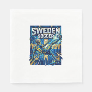 Zweden Voetbal Skelet Aanvaller Naties Poster Stij Servet