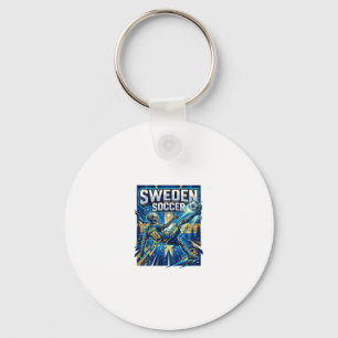 Zweden Voetbal Skelet Aanvaller Naties Poster Stij Sleutelhanger