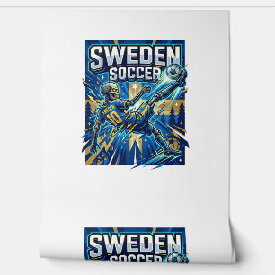 Zweden Voetbal Skelet Spits Landen Poster Stijl Behang
