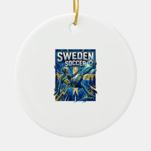 Zweden Voetbal Skelet Spits Landen Poster Stijl Keramisch Ornament