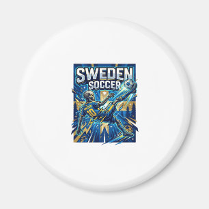 Zweden Voetbal Skelet Spits Landen Poster Stijl Magneet