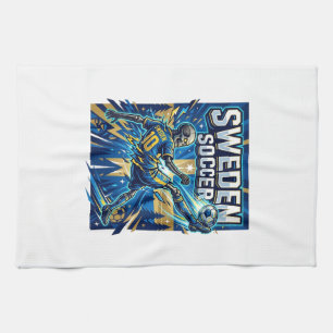Zweden Voetbal Skelet Spits Landen Poster Stijl Theedoek