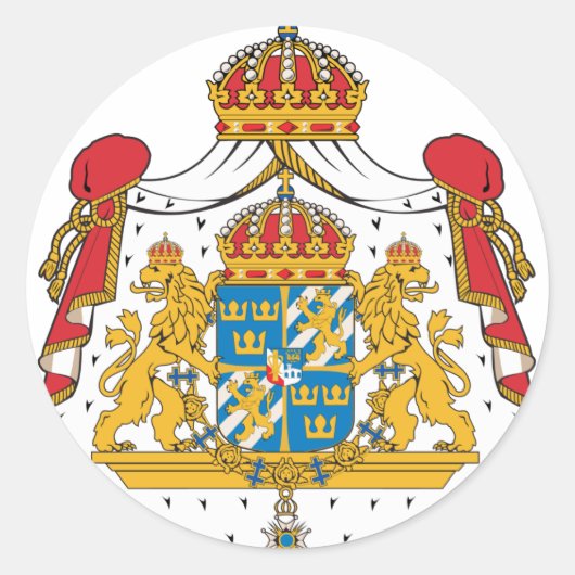 zweden wapen ronde sticker (Voorkant)