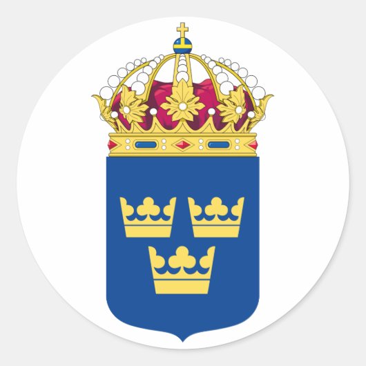 Zweden Wapen Sticker (Voorkant)