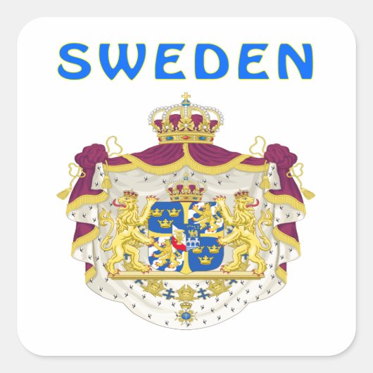zweden wapen vierkante sticker (Voorkant)