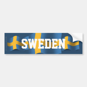 Zweden Waving Flag Bumpersticker