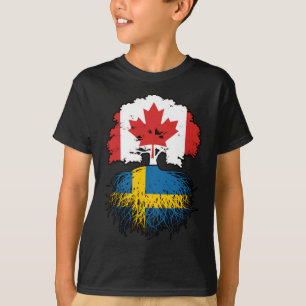 Zweden Zweedse Canadese vlag voor boomstammen T-shirt
