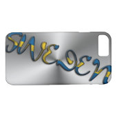 Zweden Zweedse vlag Typografie Silver Grey Case-Mate iPhone Case (Achterkant (Horizontaal))