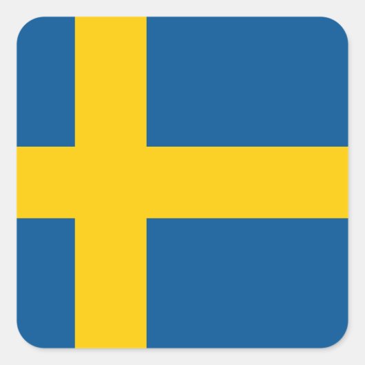 Zweden (Zweedse vlag) Vierkante Sticker (Voorkant)