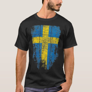 Zweden  Zweedse vlag Vrouwen Mannen Kinder Souveni T-shirt