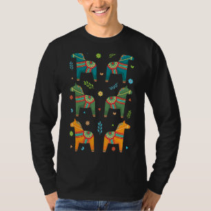 Zweden Zweedse vlag Zweden Scandinavian Dala Horse T-shirt