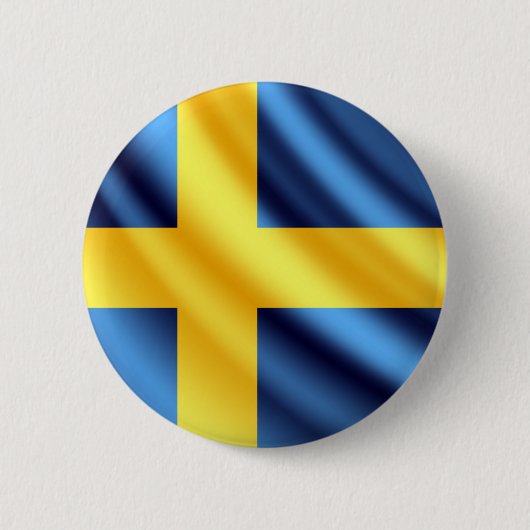 Zweden zwemvlag pinback-knop ronde button 5,7 cm (Voorkant)