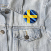Zweden zwemvlag pinback-knop ronde button 5,7 cm (In situ)