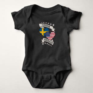 Zweeds Amerikaans Hart Vlaggen Zweden Amerika Romper