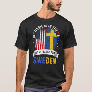 Zweeds Amerikaans Patriot Heart komt uit Zweden Vl T-shirt